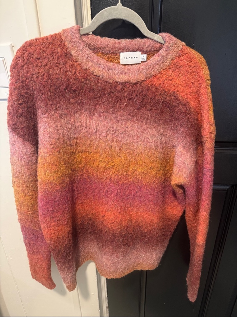 Topman Gradient Crewneck Sweater in Pink, Orange, Yellow